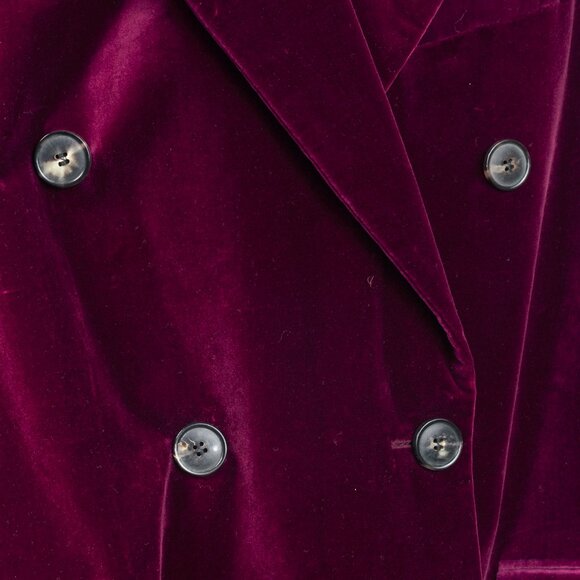 Dries Van Noten AW/20 Runway Rawn Shortbis Dark-Pink Velvet Cap-Sleeve Coat - Picture 9 of 12